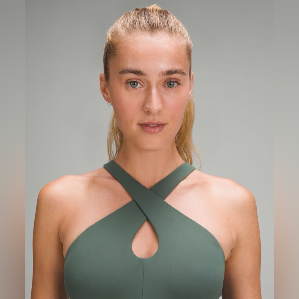 Lululemon Align Tank Cross Strap Size 6 Forest Green